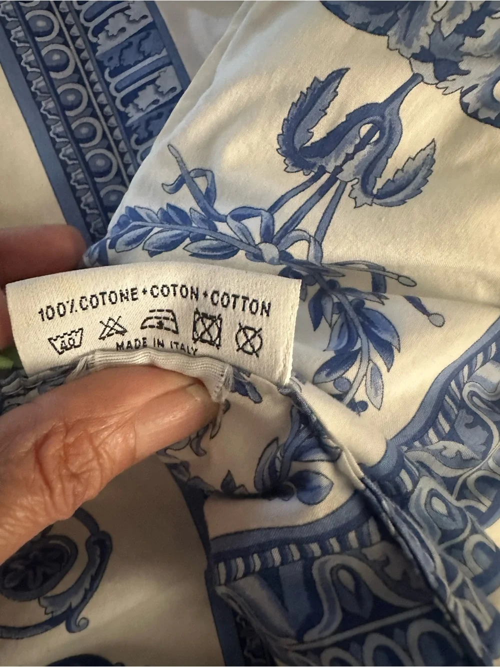 Vintage Gianni Versace Blue Medusa Baroque King Comforter Set